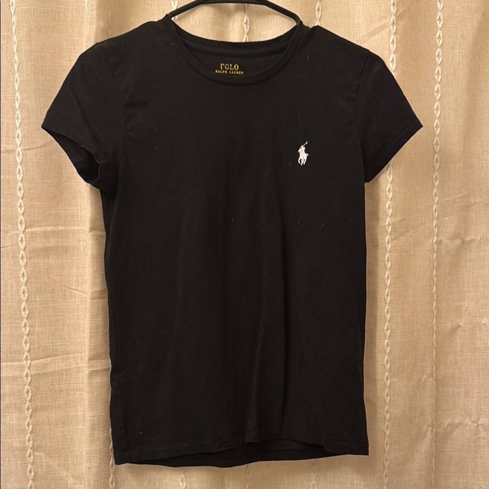 Ralph Lauren Black Tee with White Logo